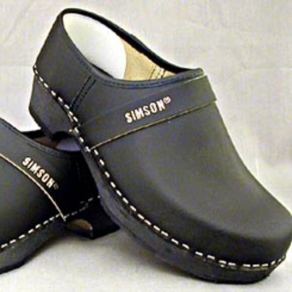 New Black Swedish Style Bohemian Wooden Sole DUTCH Clogs Size EU 40 US 9 Womens - Picture 13 of 15